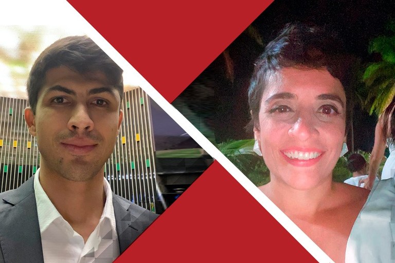 Foto de professores Heveson Lima e Larissa Paola Rodrigues Venancio