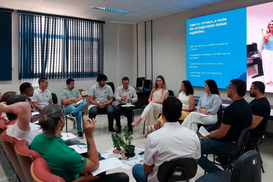 Imagem da equipe da Pró-Reitoria de Tecnologia da Informação e Comunicação durante ação do Projeto Diálogos Restaurativos