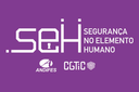 Arte em fundo lilás, com marca do projeto SEH (Segurança no Elemento Humano), seguido da marca do CGTIC e da Andifes