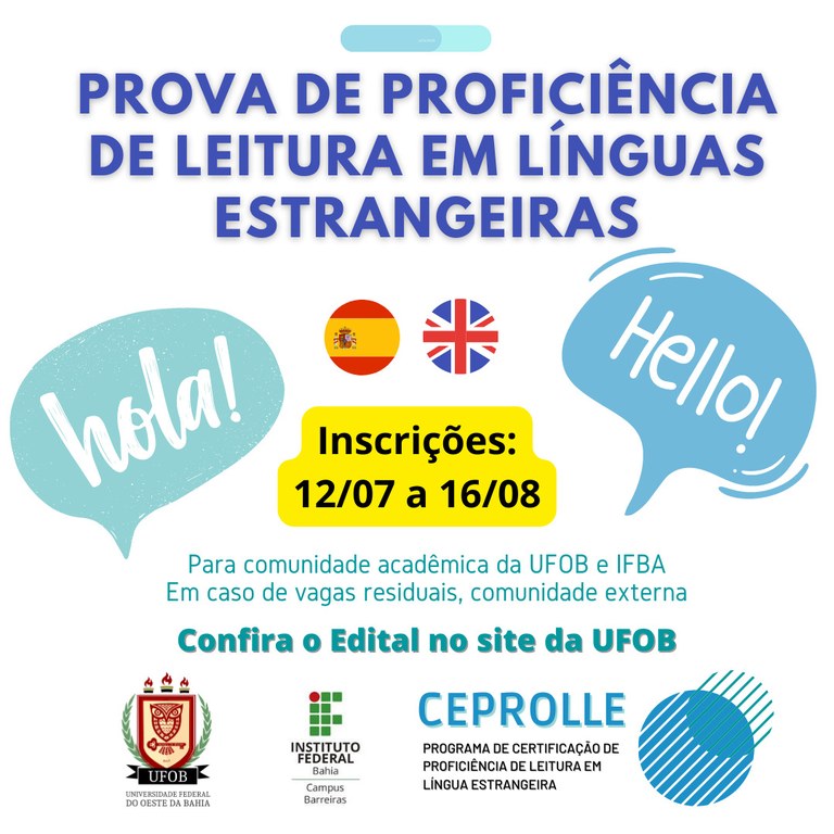 Inscrições para Exame de Língua Estrangeira para a Pós-graduação iniciam  dia 20 - UNIFAP