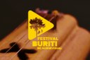 Arte em fundo marrom com marca do Festival Buriti Audiovisual