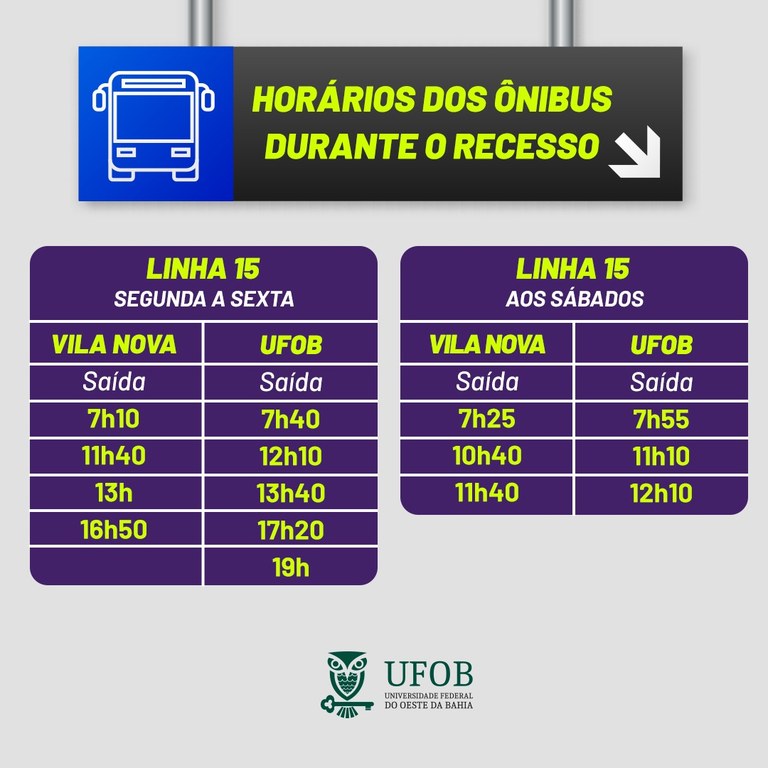 Horário recesso 2025.1