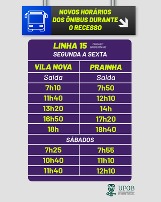 Horários recesso 2025.1