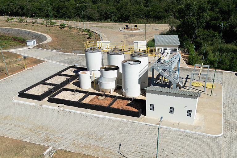 Imagem da Estação de Tratamento de Efluentes (ETE) da UFOB, no Campus Reitor Edgard Santos, em Barreiras