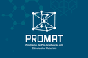  Imagem Arte em fundo azul com a marca do Programa de Pós-Graduação em Ciência dos Materiais