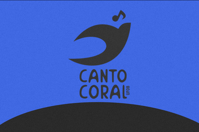 Imagem em fundo azul com marca do Canto Coral UFOB