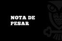 Imagem em fundo preto com texto "Nota de Pesar"