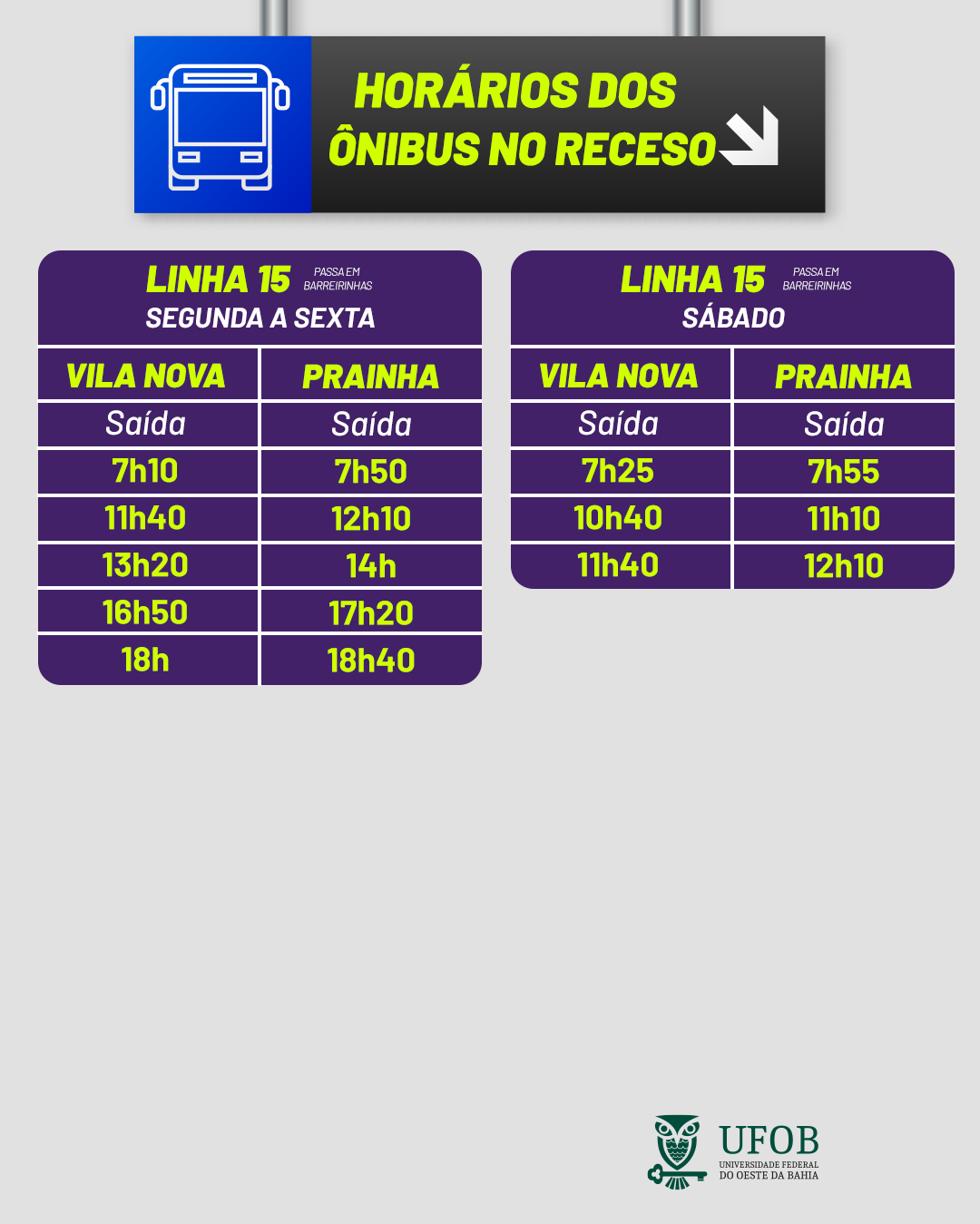 ônibus recesso 2024.2