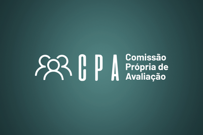 Arte em fundo verde com a marca da CPA (Comissão Própria de Avaliação)