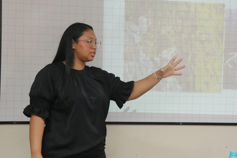 Imagem de pessoa em apresentação durante aula