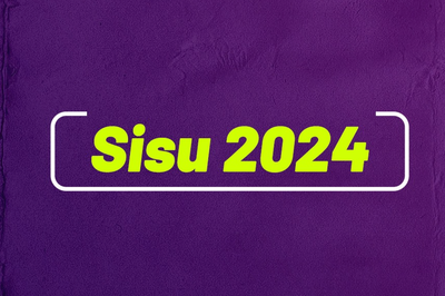 Imagem em fundo lilás com texto Sisu 2024