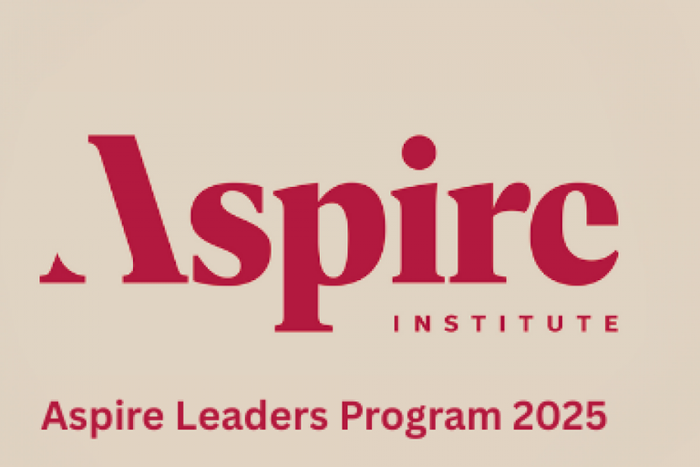 Arteem fundo bege com o título "Aspire Institute | Aspire Leaders Program 2025"